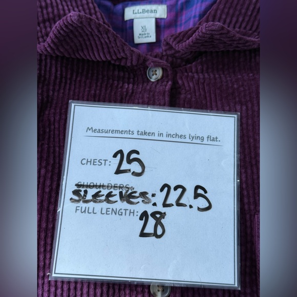 New Worn LL Bean XL Petite Purple Corduroy Women's 251 - Picture 8 of 8